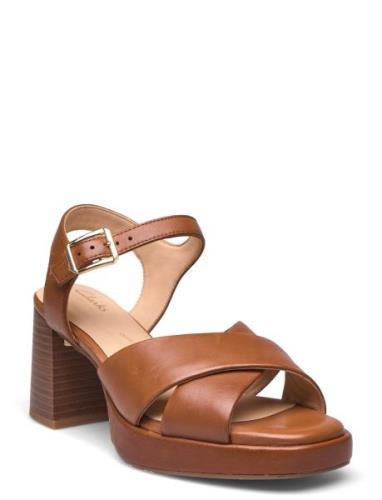 Ritzy75 Rae D Sandal Med Klack Brown Clarks