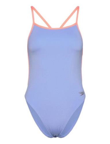 Solid Vback Sport Swimsuits Blue Speedo