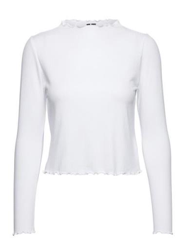 Pcnicca Ls Top Jrs Noos Tops T-shirts & Tops Long-sleeved White Pieces