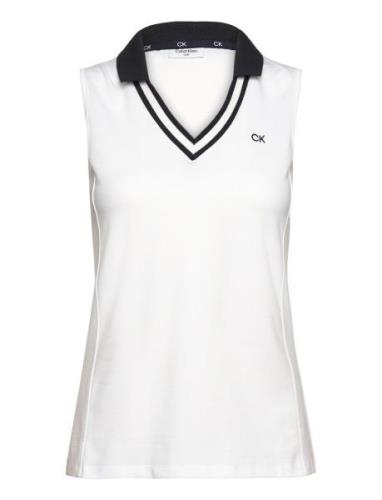Delaware Sleeveless Polo Tops T-shirts & Tops Polos White Calvin Klein...
