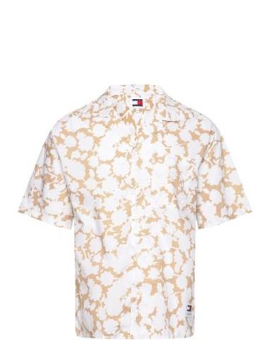 Tjm Rlx Floral Aop Camp Shirt Tops Shirts Short-sleeved White Tommy Je...
