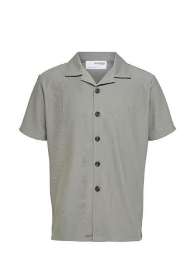 Slhloose-Plisse Resort Ss Shirt Ex Tops Shirts Short-sleeved Grey Sele...