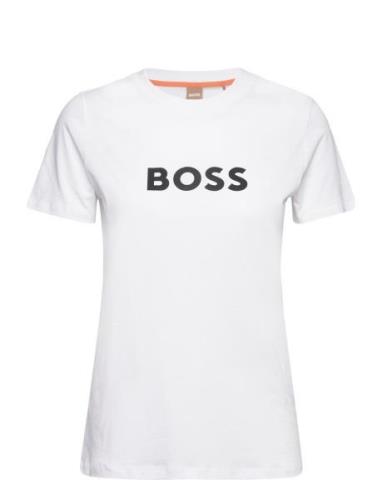 C_Elogo_5 Tops T-shirts & Tops Short-sleeved White BOSS