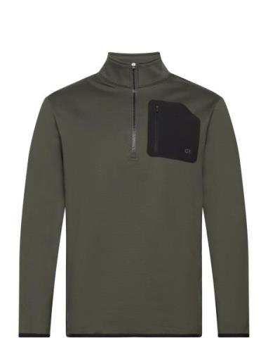 Calvin Klein Golf Delta 1/2 Zip Mid-Layer Khaki Green