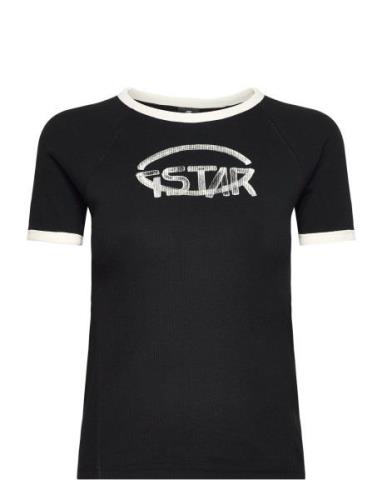 Army Ringer Slim R T Wmn Tops T-shirts & Tops Short-sleeved Black G-St...