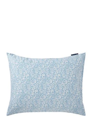 White/Blue Wave Printed Cotton Sateen Pillowcase Home Textiles Bedtext...