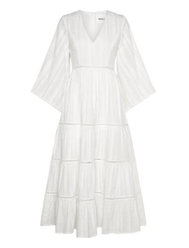 Vanessa Wide Sleeve Embroidered Cotton Maxi Dress Maxiklänning Festklä...