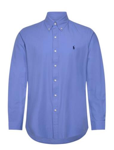 Custom Fit Stretch Poplin Shirt Tops Shirts Casual Blue Polo Ralph Lau...