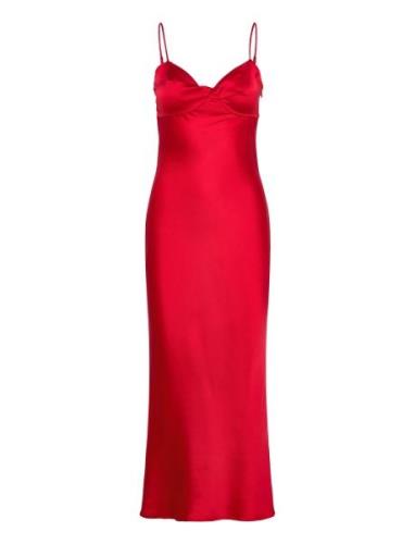 Twisted Strap Midi Dress Maxiklänning Festklänning Red Gina Tricot