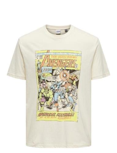 ONLY & SONS Onsmarvel Life Lic Reg Ss Tee Kräm