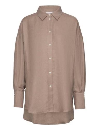 Sian Tops Shirts Long-sleeved Brown Reiss