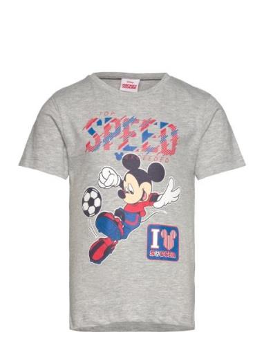 Short-Sleeved T-Shirt Tops T-shirts Short-sleeved Grey Mickey Mouse