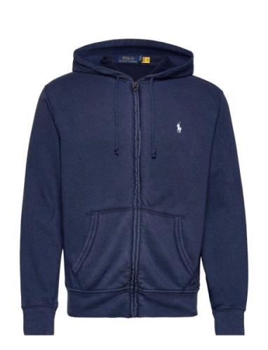 Spa Terry Full-Zip Hoodie Tops Sweat-shirts & Hoodies Hoodies Blue Pol...