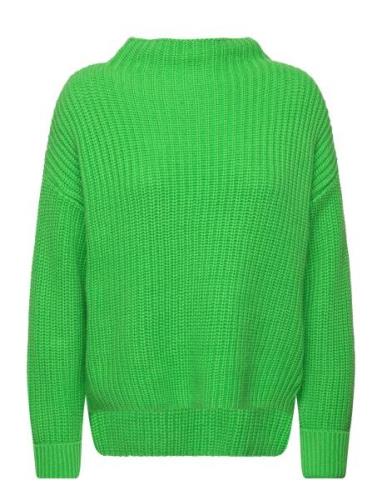 Slfselma Ls Knit T-Neck Tops Knitwear Jumpers Green Selected Femme