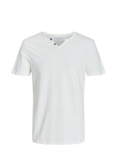 Jjesplit Neck Tee Ss Noos Tops T-shirts Short-sleeved White Jack & J S