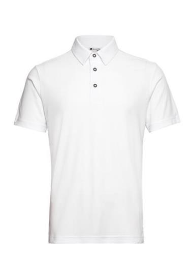 Mens Performance Polo Sport Polos Short-sleeved White BACKTEE