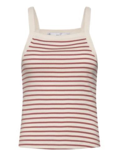 Mango Striped Knit Top Röd