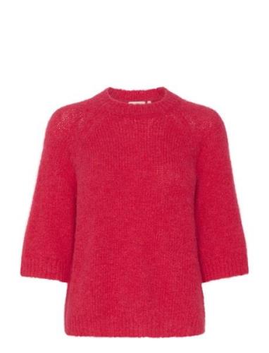 Kaemilie Cropped Knit Pullover Tops Knitwear Jumpers Pink Kaffe