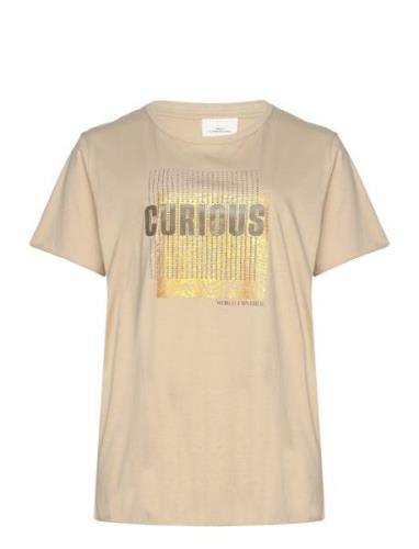 ONLY Carmakoma Carmiko Life Curious Ss Boxy Tee Jrs Beige