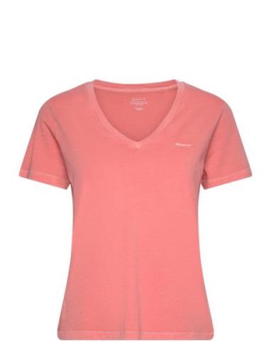 GANT Reg Sunfaded Ss V-Neck T-Shirt Rosa