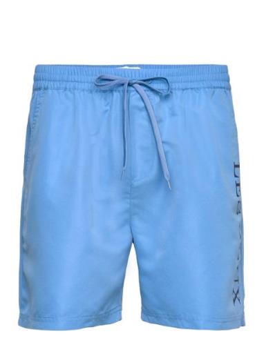 Les Deux Logo Swim Shorts Badshorts Blue Les Deux