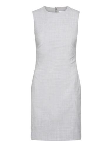 Wool Blend Shift Dress Kort Klänning Grey Calvin Klein