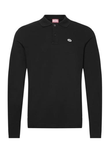 T-Smith-Ls-Doval-Pj Polo Shirt Tops Polos Long-sleeved Black Diesel