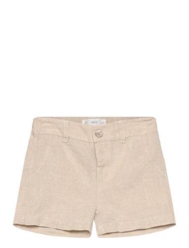 Linen-Blend Bermuda Shorts Bottoms Shorts Beige Mango