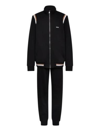 Cardigan+Trousers Sets Sweatsuits Black BOSS