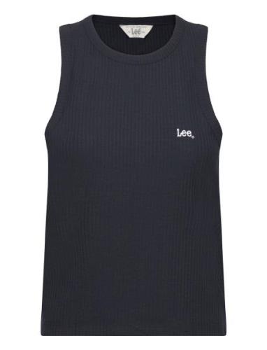 Ribbed Tank Tops T-shirts & Tops Sleeveless Black Lee Jeans