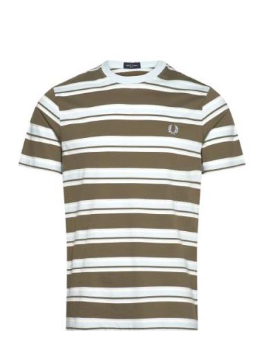 Stripe T-Shirt Tops T-shirts Short-sleeved Green Fred Perry