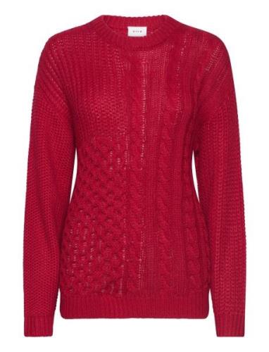 Vikana L/S Detailed Knit /B Tops Knitwear Jumpers Red Vila