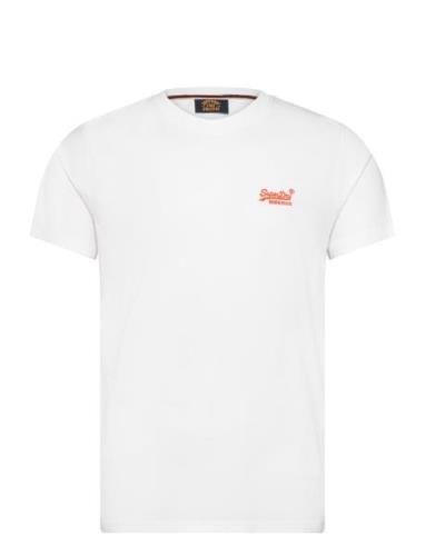 Essential Logo Emb Neon Tee Tops T-shirts Short-sleeved White Superdry