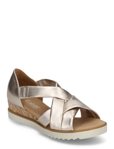 Wedge Sandal Platta Sandaler Gold Gabor