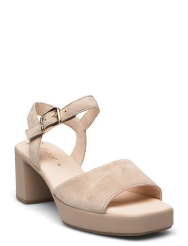 Platform Sandal Sandal Med Klack Beige Gabor