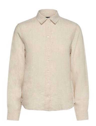 Reg Linen Chambray Shirt Tops Shirts Long-sleeved Beige GANT