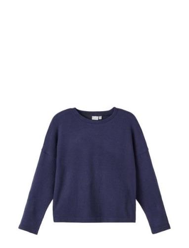 Nkfvicti Ls Knit L Noos Tops T-shirts Long-sleeved T-shirts Blue Name ...