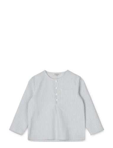 Houston Stripe Shirt Tops Shirts Long-sleeved Shirts Blue Liewood