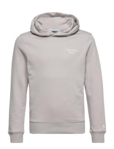 Ckj Stack Logo Hoodie Tops Sweat-shirts & Hoodies Hoodies Grey Calvin ...