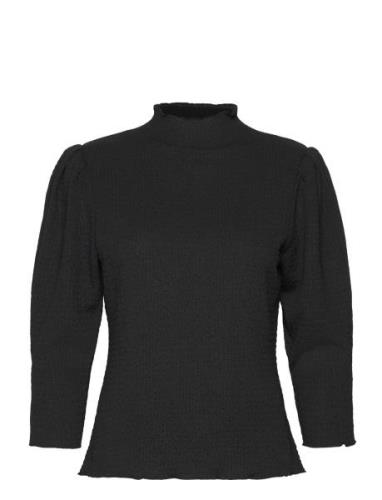 2Nd Wynna - Crinkle Affair Tops T-shirts & Tops Long-sleeved Black 2ND...