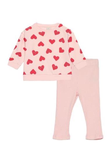 Set Sweatshirt Leggings Hearts Sets Sweatsuits Pink Lindex