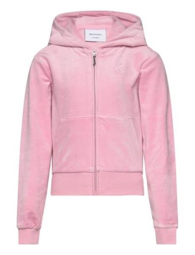 Juicy Couture Tonal Zip Through Hoodie Rosa