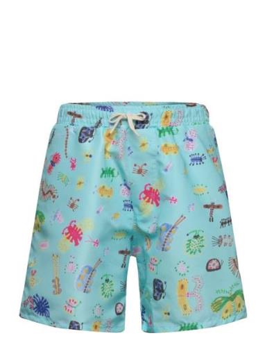 Funny Insects All Over Swim Bermuda Shorts Badshorts Blue Bobo Choses