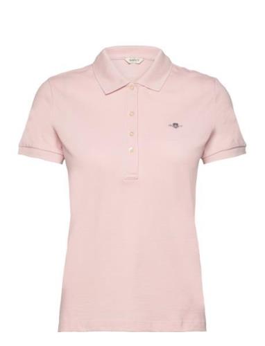 Slim Sheild Cap Sleeve Pique Polo Tops T-shirts & Tops Polos Pink GANT
