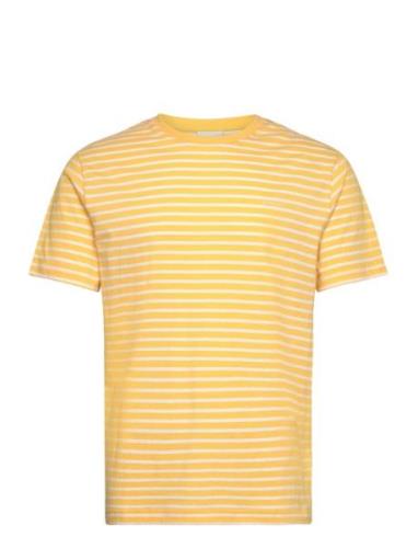 Striped T-Shirt Tops T-shirts Short-sleeved Yellow GANT