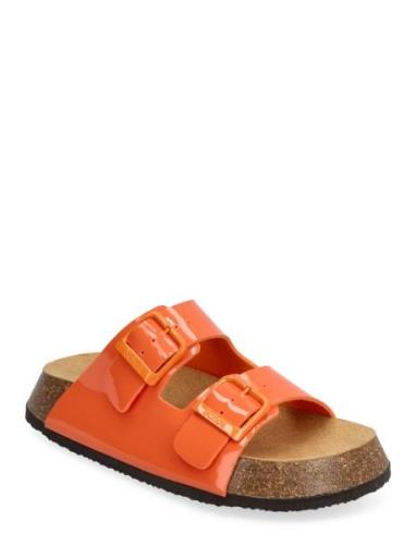 Sl Noelle 24 Pu Leather Platta Sandaler Orange Scholl