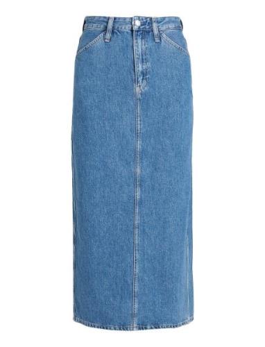 Trouser Pocket Maxi Skirt Lång Kjol Blue Calvin Klein Jeans