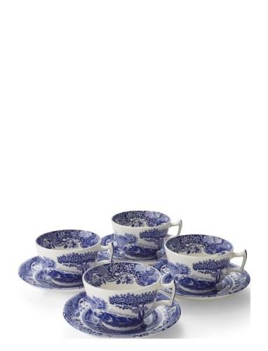 Blue Italian Breakfast Cup & Saucer 4-Pack Home Tableware Cups & Mugs ...