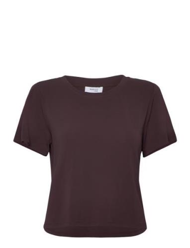 Clara Top Tops T-shirts & Tops Short-sleeved Brown Marville Road