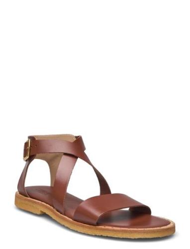 Sandals - Flat - Open Toe - Op Platta Sandaler Brown ANGULUS